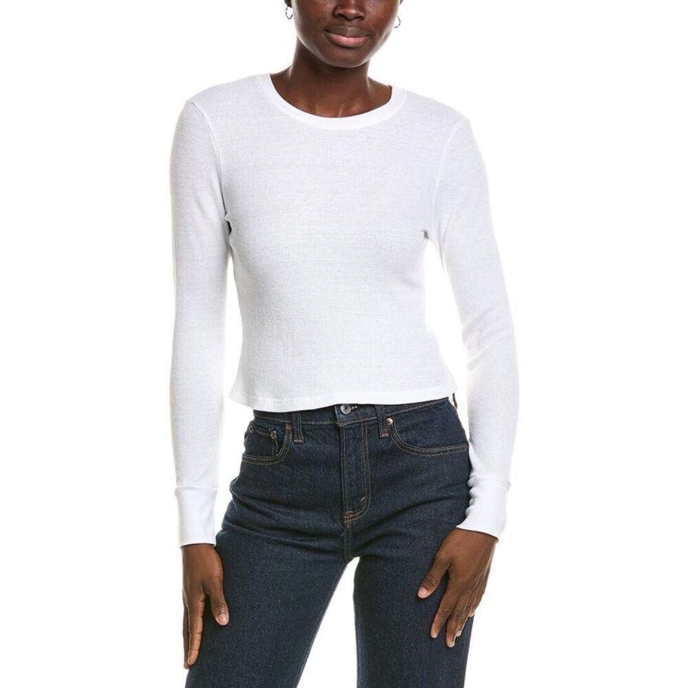 Michael Stars Womens Palmer Cropped T-Shirt, White
